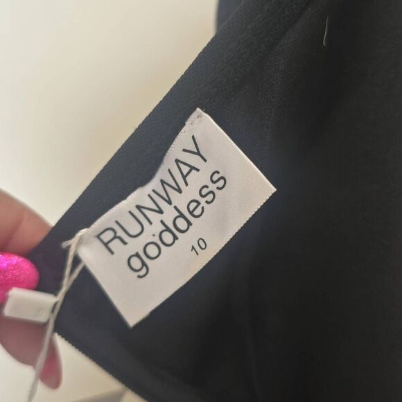 Runway Goddess Sophie Blk. RUCHED Mesh Mini Dress, NWT, - Picture 11 of 11